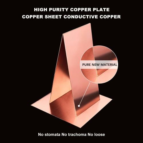 BENECREAT 2 Pieces 99% Pure Copper Plate, Thickness 1mm, Rectangle 200x100mm, Machine Cutting, Precision Processing, for Mold Making