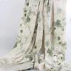 New Ink Print Floral Dress Fabric French Loose Halter Slimming Chinese Style Bubble Skirt Fabric Sewing for Clothes Dresses