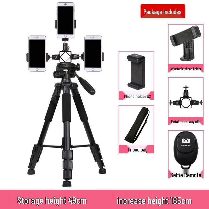 Multi-Function Mobile Phone Tripod with Beauty Fill Light for Outdoor Video & Selfie