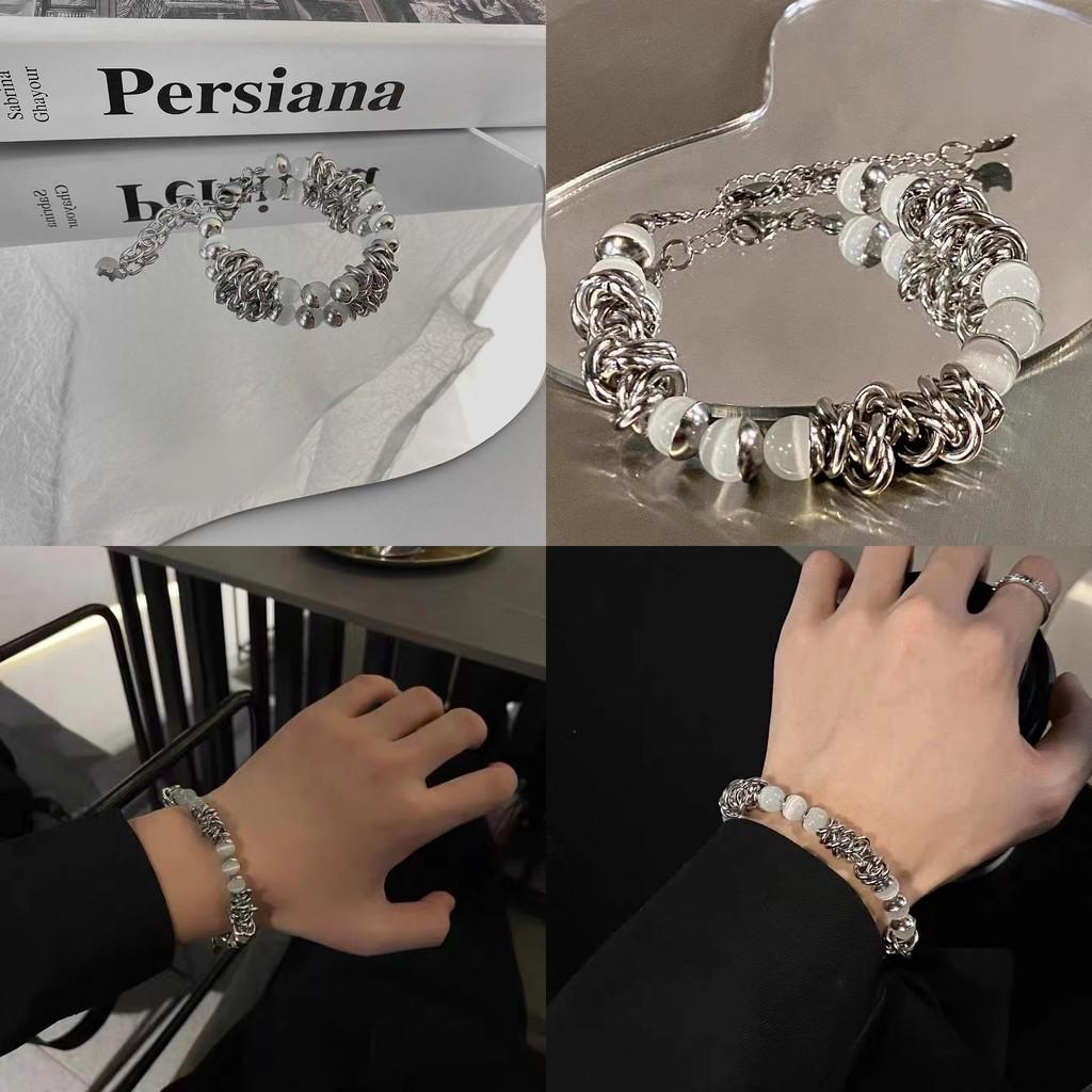 Premium Quality Titanium Steel Cat Eye Bracelet Unique Minimalist Irregular Design