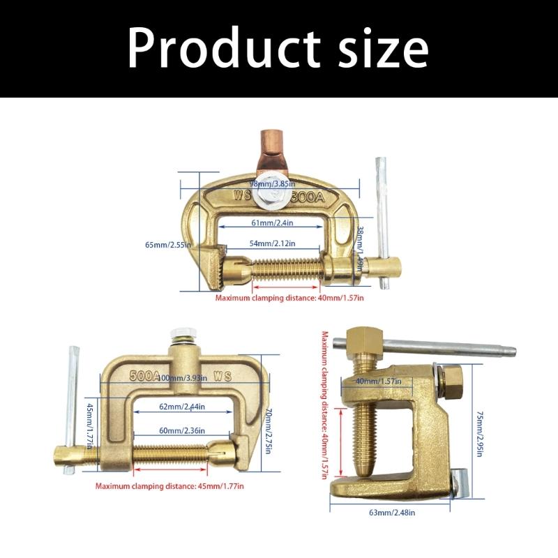Professional Grounding Work Clamp Large Diameter Welding Ground Clamp Wear Resistant Oxidation 300A/500A/600A