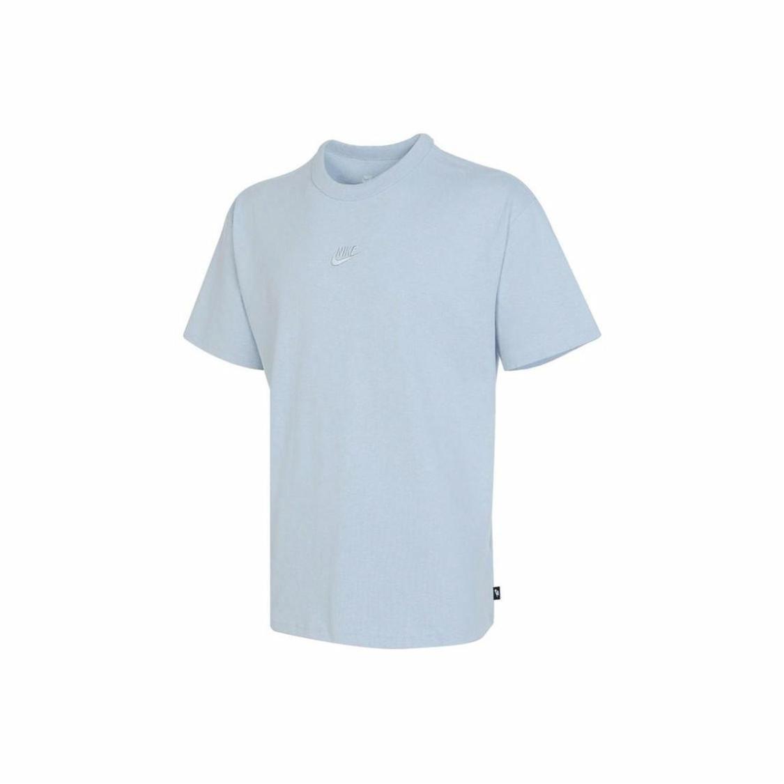 Nike Solid Color Logo Sports Training Casual Short Sleeve T-Shirt for Men Blue L