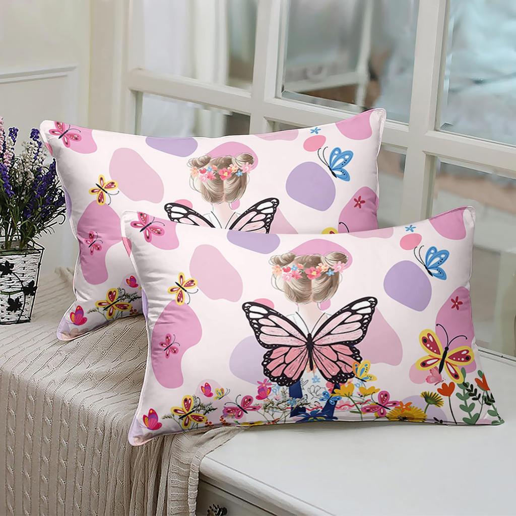 Multi-Color Butterfly Pattern Bed Hat Three-Piece Digital Printing Bedding Bed Hat Three-Piece Set Children And Adults