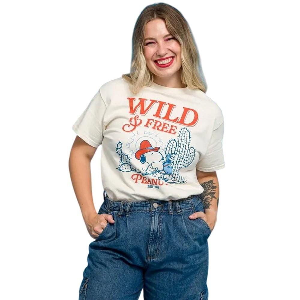 Peanuts Unisex Adult Wild And Free Snoopy T-Shirt