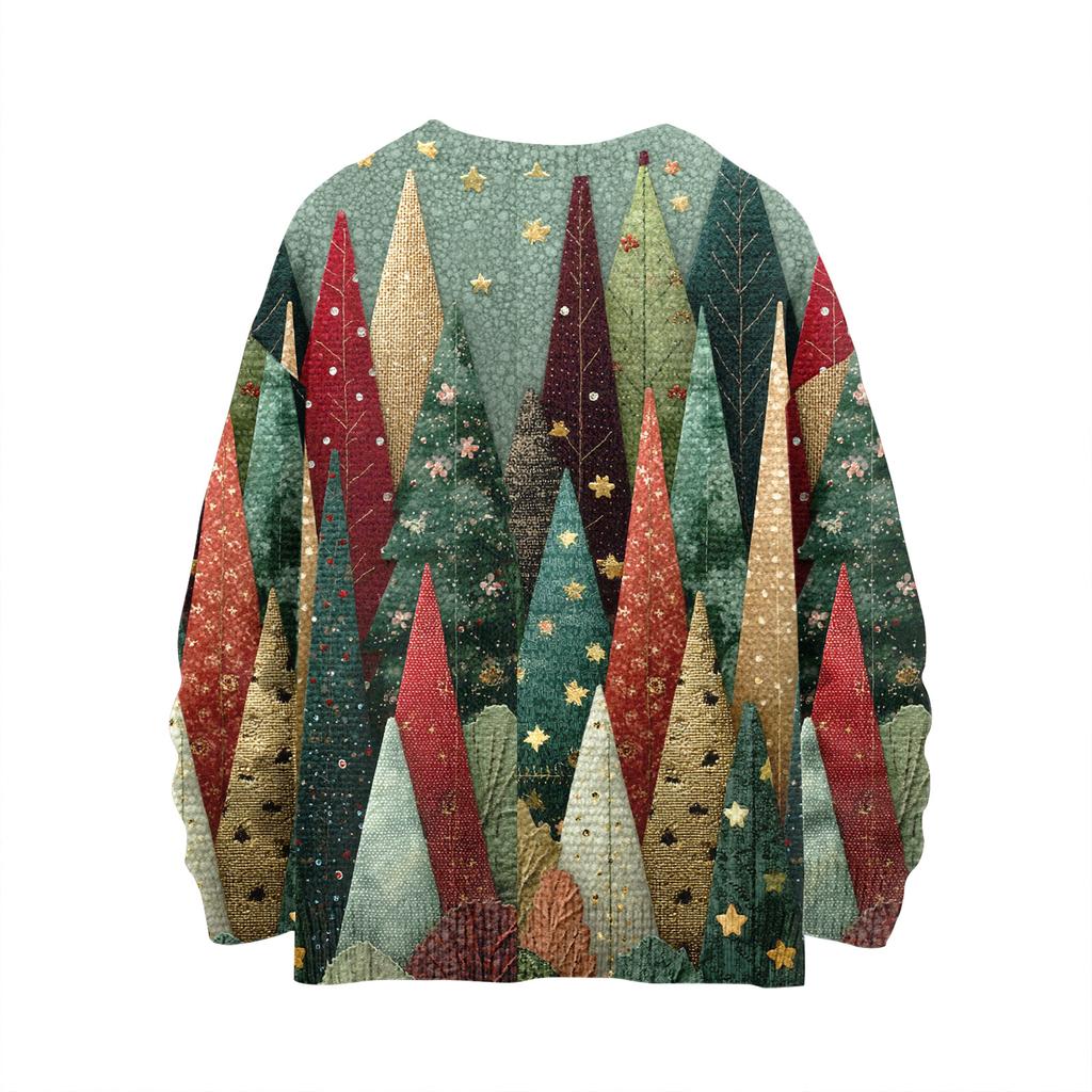 Women's Casual Long Sleeve Woolen Christmas Sweatshirt Fall  Vacation Long Sleeve Pullover