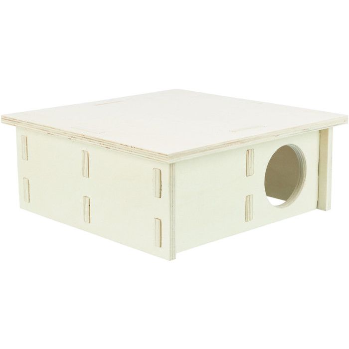 Maison emboitable - TRIXIE - 4 chambres - 25 x 10 x 25 cm - Pour souris et hamsters - Bois naturel