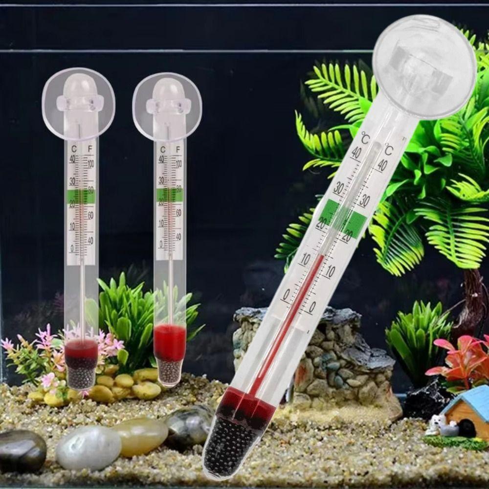 Submersible Glass Aquarium Thermometer with Suction Cup Waterproof Fish Tank Thermometer Floating Water Temperature Meter
