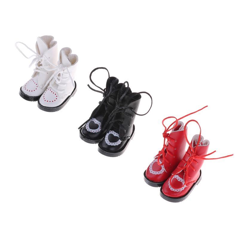 1 Pair Pu Leather 1/8 Doll Boots Shoes For Bjd 1/6 Dolls Blythe Licca Jb Dolls