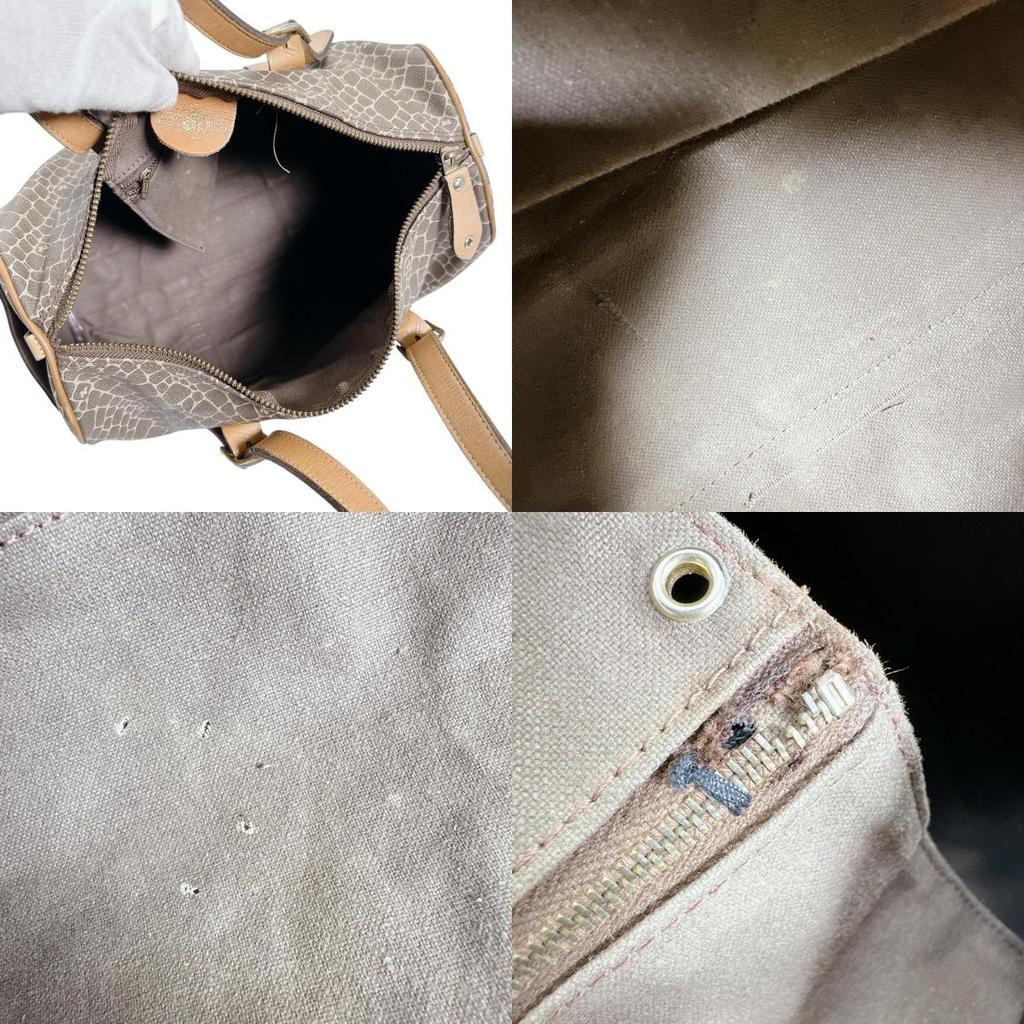 NINA RICCI Animal pattern Handbag PVC Brown Women Used