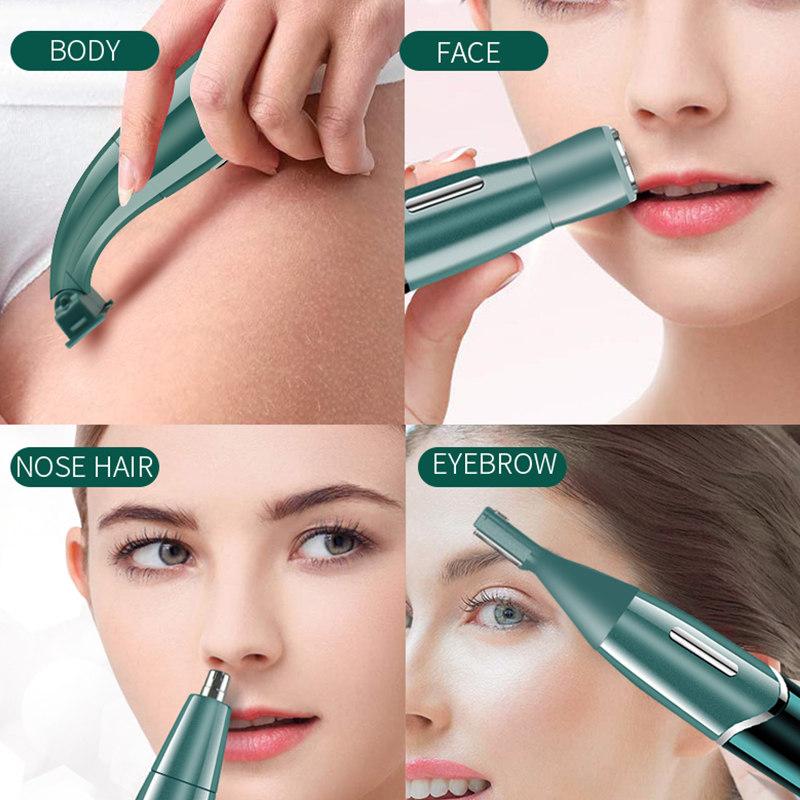 4 In 1 Intimate Areas Haircut Shaver Women Bikini Line Sensitive Razor Balls Eggs Pubic Hair Shaving Trimmer Face Beard Clipper