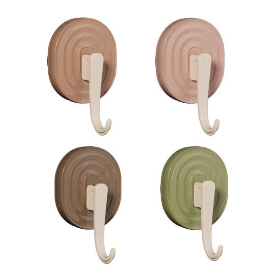 Suction Cup Hooks Strong Load-Bearing Grain Design Retro Wood No Drilling Installation Traceless Reusable Wall