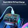 Hands-Free Car Bluetooth-compaitable 5.0 FM Transmitter Car Kit 2 USB MP3 Modulator Player Handsfree Audio Receiver