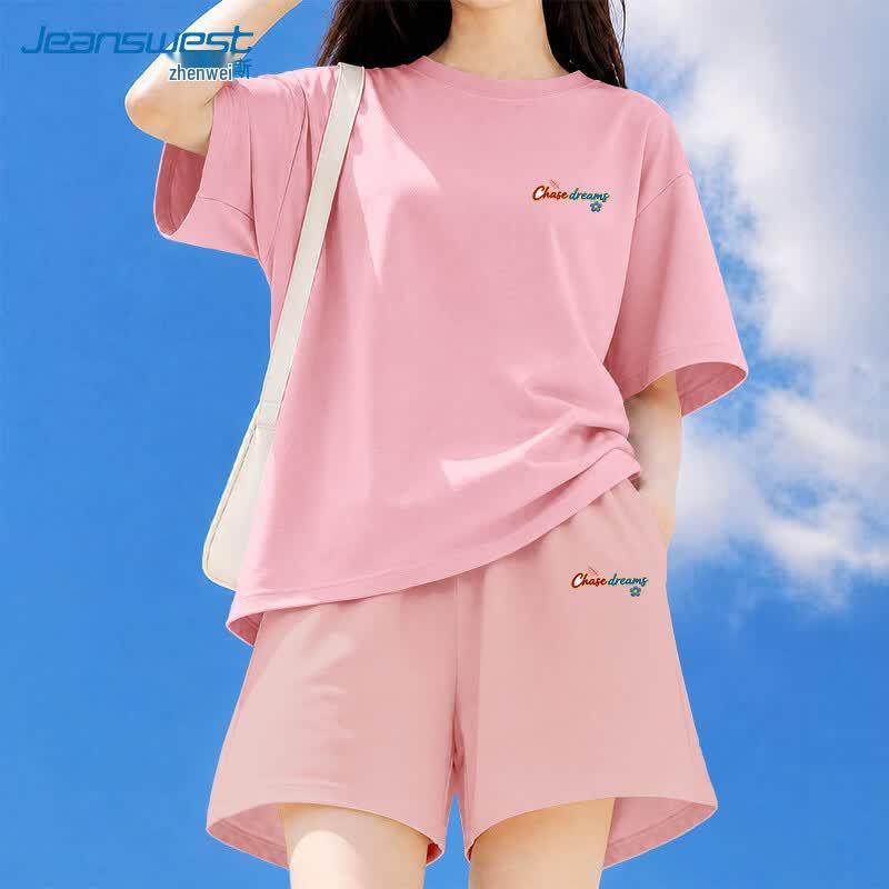 Jeanswest Women's Pure Cotton T-Shirt & Cropped Pants Set