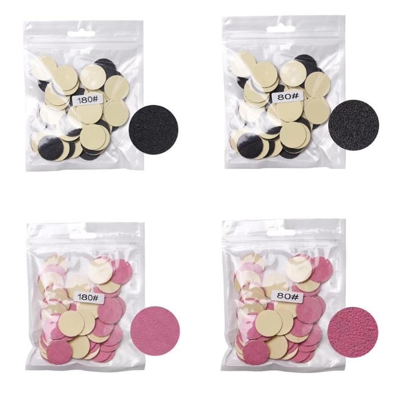 50x Foot File Disc Callus Disks Replaceable Sandpaper Discs Self-adhesive Sandpaper Disk Pads Remover Tool for Men Women