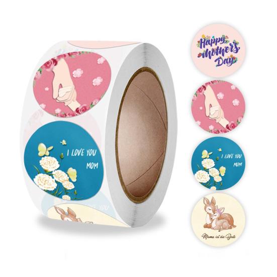 500 Pcs Self-Adhesive Label Stickers Waterproof Removable Heart/Star/Round/Pet Paw Shaped Stickers Roll for Laptops Water Bottles Scrapbooking Crafts