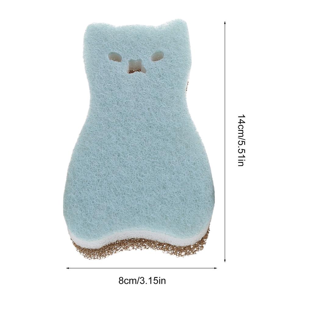 Set of 4 Cat Shaped Sponges Absorbent Soft and Long Lasting Cleaning Sponge for Kitchen Bathroom and Office Use