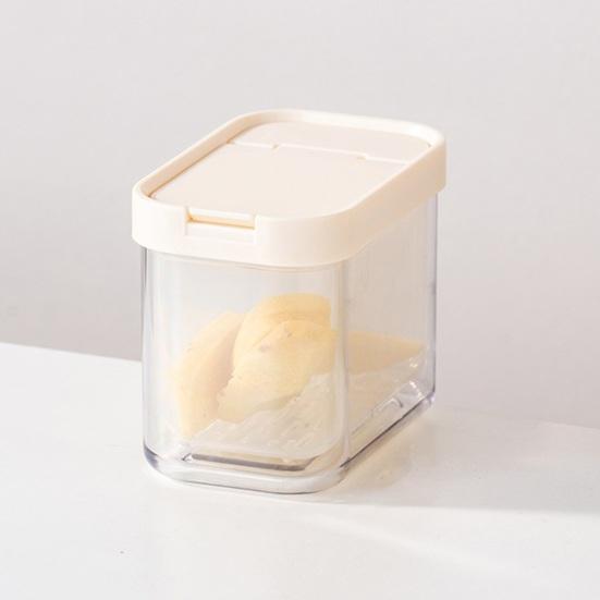 Garlic Ginger Onion Storage Box Transparent with Drain Layer Container Odor Proof Stackable Refrigerator Organizer for Freshness