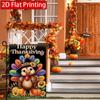2D Flat - 2D Flat - 2D Flat Thanksgiving Black Background Colorful Feathered Turkey Sunflower Garden Flag  Outdoor Garden Flag Double-Sided Home Decor