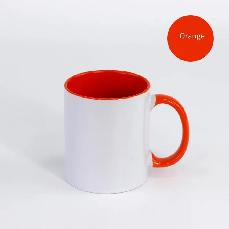 11oz Keramik Hitze Sublimation Rohling Farbe Tasse Herz Runder Griff Kaffee Tee Tasse Benutzerdefiniertes Logo Bild Drucken