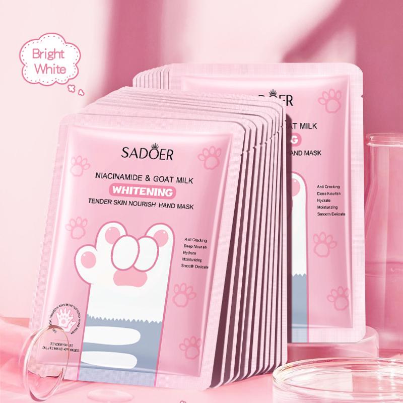 Kattklo Handmask SADOER Niacinamid Whitening Återfuktande Fuktgivande Återfuktande Handskar