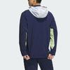 Adidas Color Block Letter Print Hooded Pullover Jacket Men jackets Blue HY0976