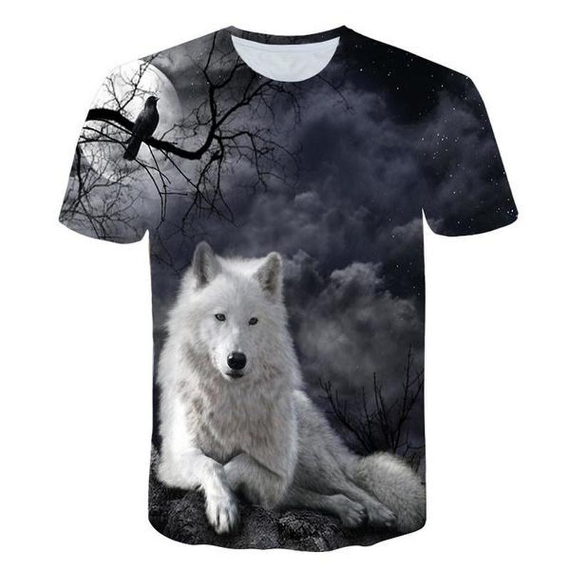Trička s 3D potiskem Wolf Muži Ženy Léto Osobnost Cool Potisk Grafika Top Trička Unisex Tričko s krátkým rukávem Velká velikost