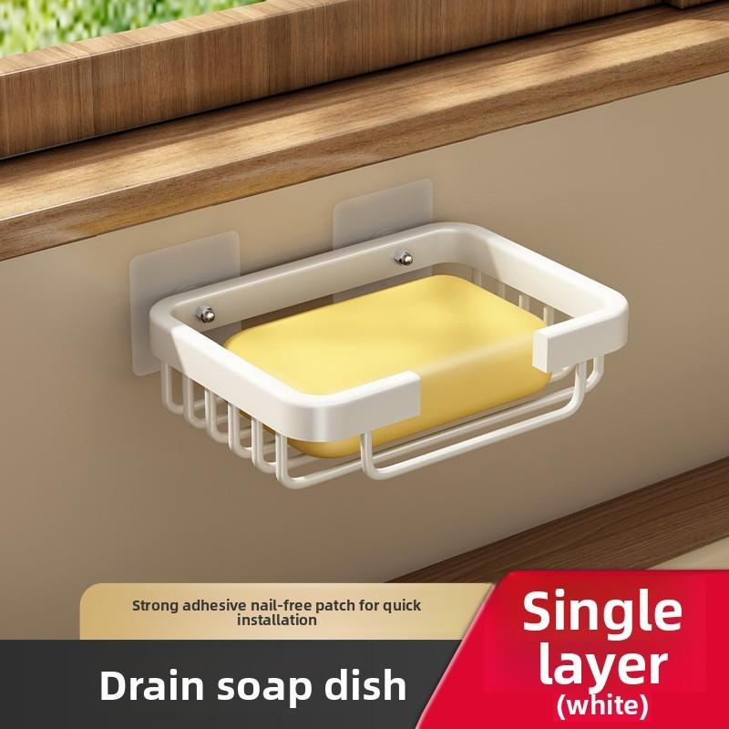 Portasapone in Alluminio da Parete con Rete Drenante per Organizzazione in Bagno
