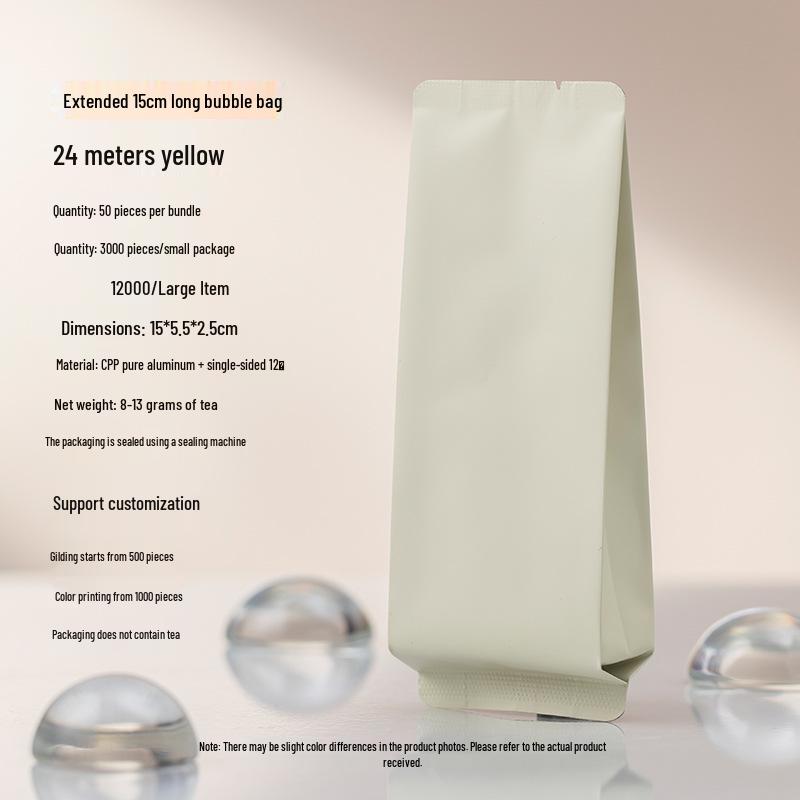 8g Extra Thick Aluminum Foil Tea Bag for Yancha, Phoenix Dancong, Black Tea & Rougui