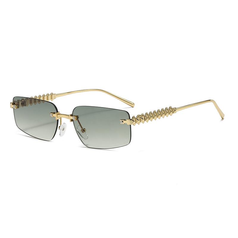 Lunettes de soleil vintage sans monture pour femmes hommes Rectangle Lunettes de soleil Féminin Ovale Lunettes de soleil pour Homme Femme Lunettes