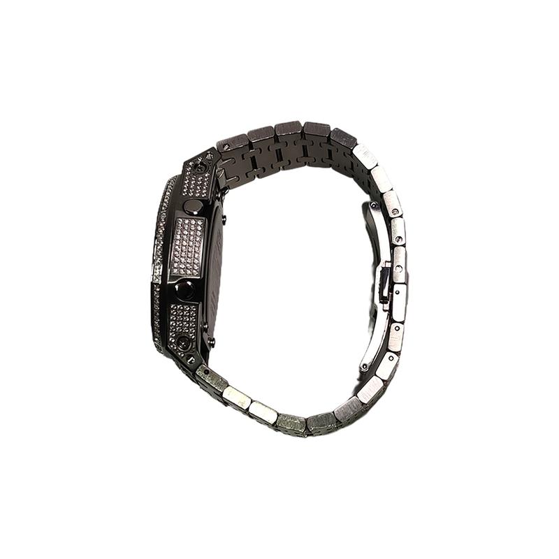Casio Customized Watch Modified Series Farm Oak Diamond-encrusted Silver Stainless Steel Case GA-2100-1A Modified-class JingDianHuaZuanHuiWuShi