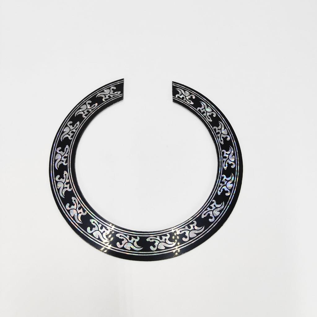 Folk Guitar Soundhole Stickers Durable PVC Self-Adhesive Soundhole Rings Decorative Protective Stickers for Classical Guitars with Adhesive Backing