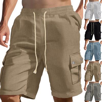 Men Summer Multi-bag Men's Cotton Beach Casual Straight Leg Basketball Shorts Men