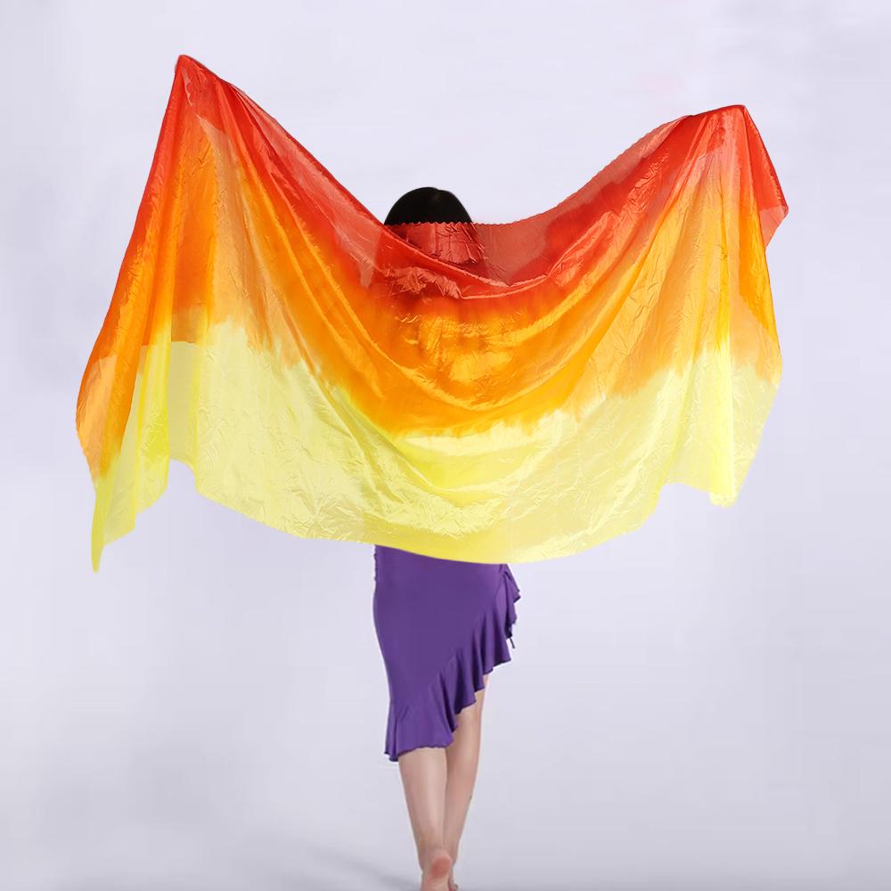 Light Texture Latin Belly Dance Shawls Gradient Color Performance Shawl Dancing Scarf