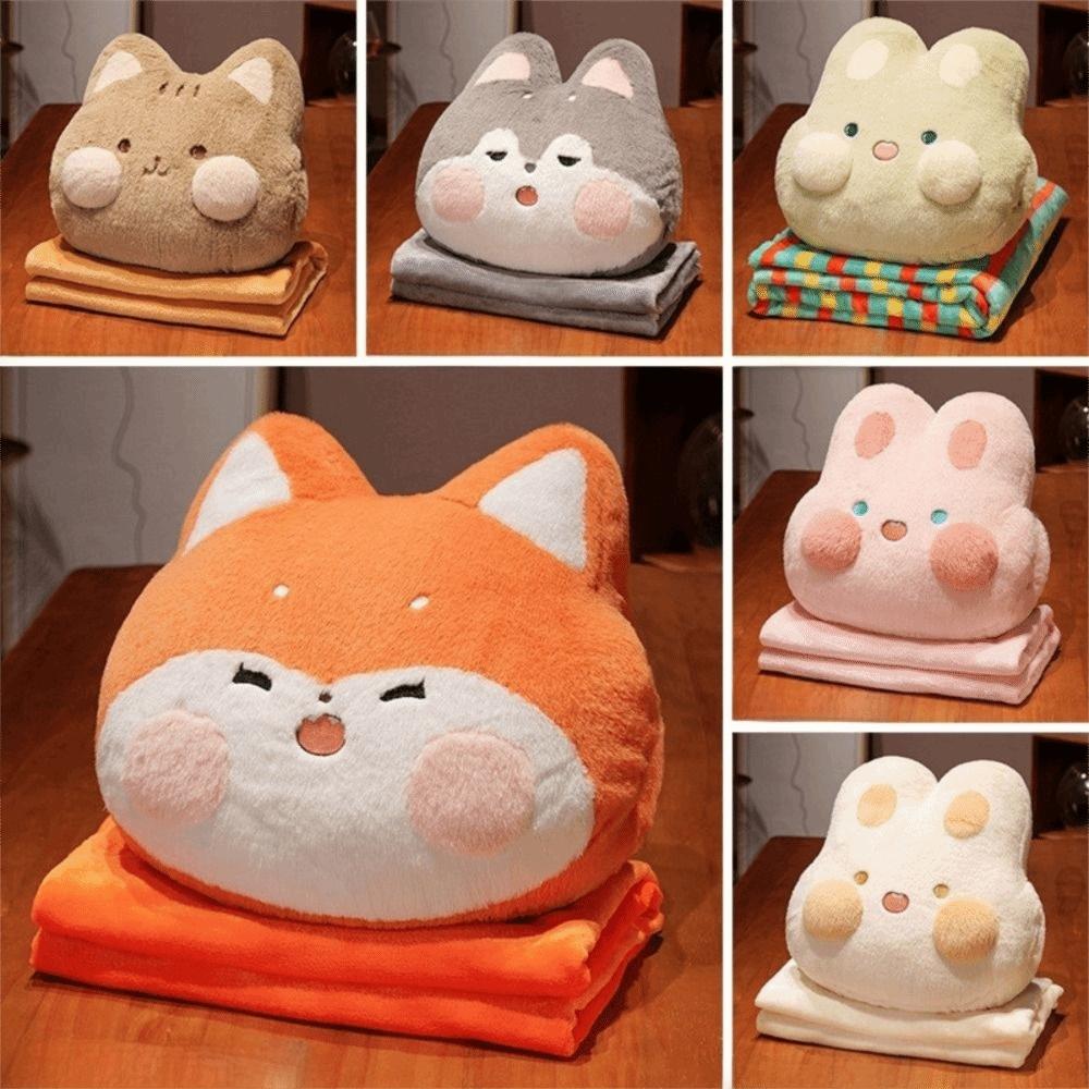 Thickened Cartoon Animal Pillow Hand Insertion Type Nap Pillow Throw Pillow Blanket Summer Winter