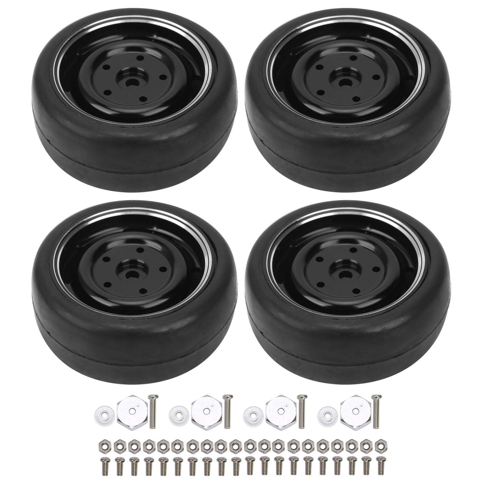 

4Pcs 63MM Remote Control Metal Wheel Hub Soft Tires with Adapter for WPL D12 RC Truck