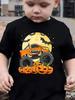 Kids' T-Shirt Truck Graphic 3D Print T-Shirt Halloween Pumpkin Themed Casual Short-Sleeved Summer Party Children's Clothing Boy