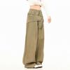 OREETA Retro Streetwear Cargo Pants Men Women Straight Fit Cotton Workwear With Back Flap