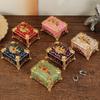 Mini Portable Jewelry Storage Box Bracelet Organizer,Embossed Castle Enamel Alloy Ring Storage Jar Dresser Display Decorative
