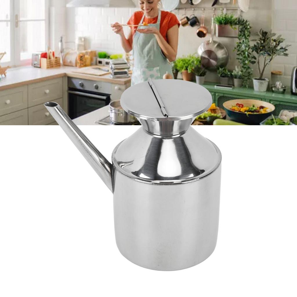 Stainless Steel Oil Can Multipurpose Oil Container Oil Dispenser Bottle for Soy Sauce Vinegar Cooking Wine