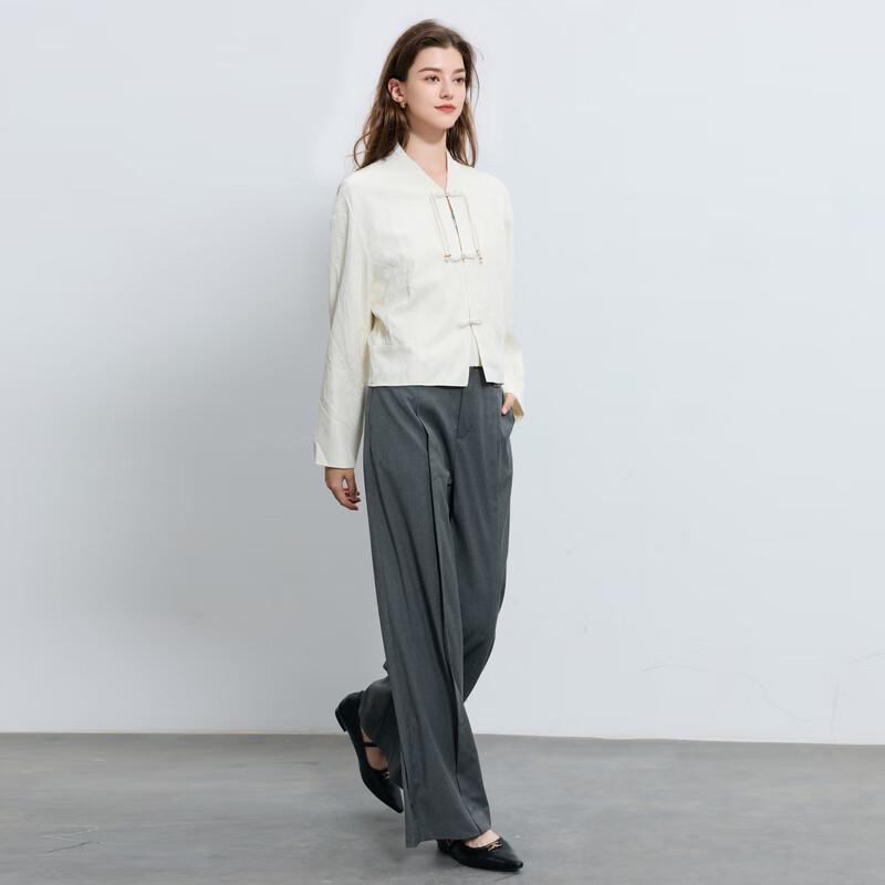 Sancai 2025 Autumn Women's Elegant Wide-Leg Commuter Trousers