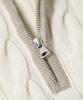 FRIZMWORKS Wool Cable Raglan Half Zip Knit _ Oatmeal