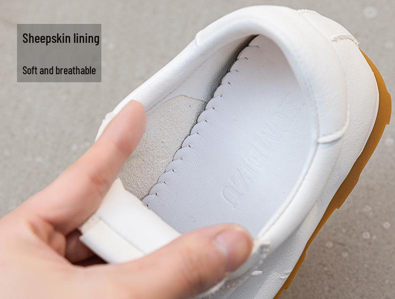 Frühling/Sommer Damen Weiße Rindsleder Schnür-Flache Freizeit-Sneakers