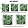 2pcs Tropical Leaf Pattern Curtains - Polyester   Light Filtering Rod Pocket Design for Living Room   Bedroom   Office - Artistic H