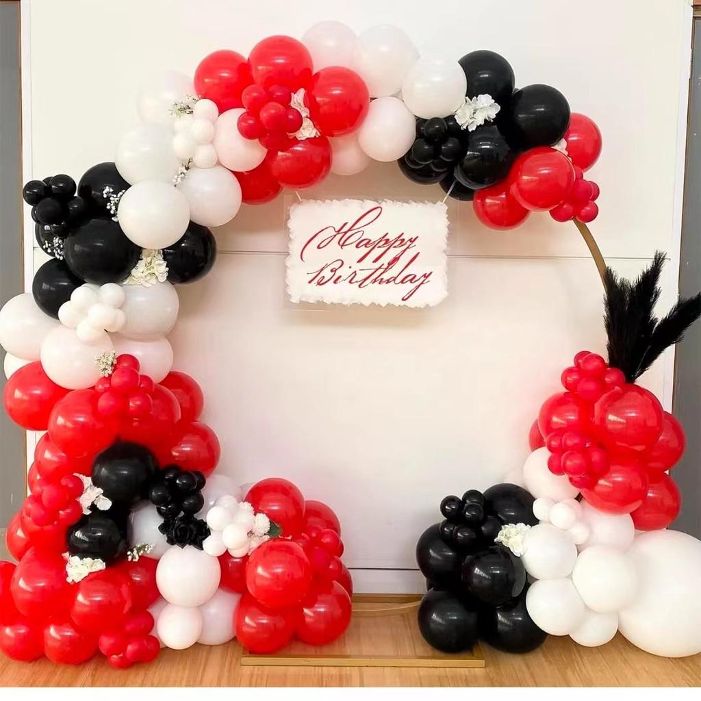 Black And Red Series Balloon Set Birthday Theme Party Scene Arrangement Balloon Chain