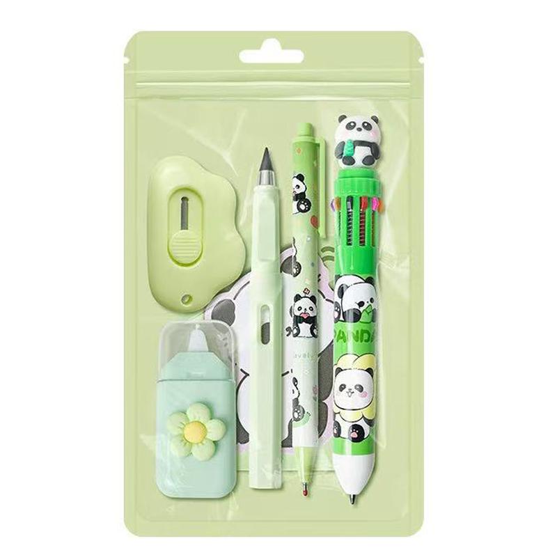 

6/7/8Pcs Multifunctional Stationery Set,Sticky Note,Acrylic Pen,Utility Knife,Correction Tape,Eraser,Pencil,Gel Pen,Student Gift
