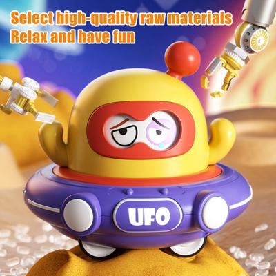 Pull Back UFO Car Toy Inertial Drive Children Cartoon Spaceship Toddlers Boys Girls Educational