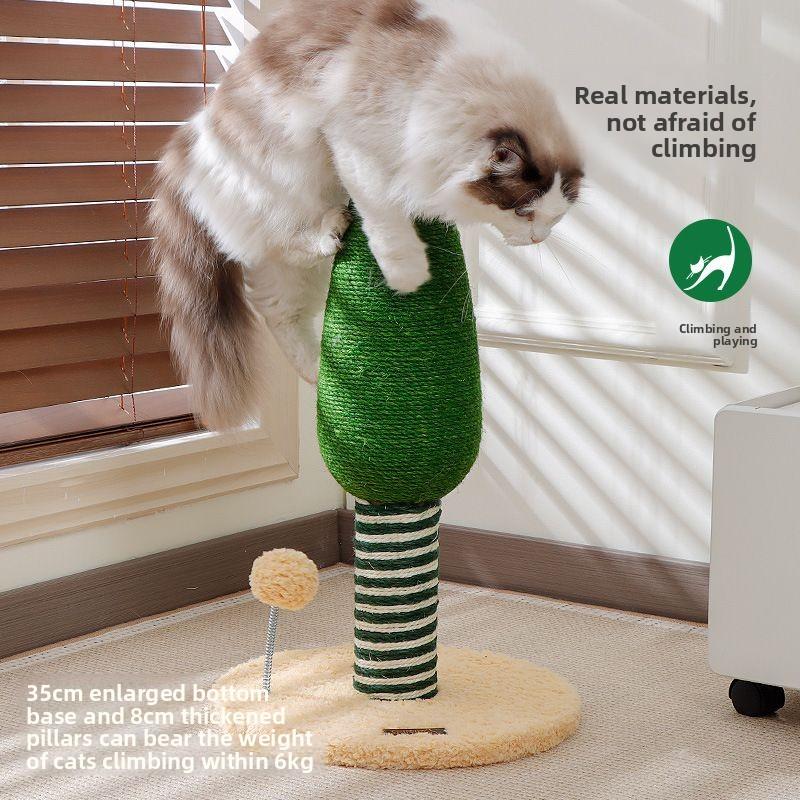 Cat pine cat scratching board vertical toy sisal wear-resistant bold scratching column does not fall off to relieve boredom cat