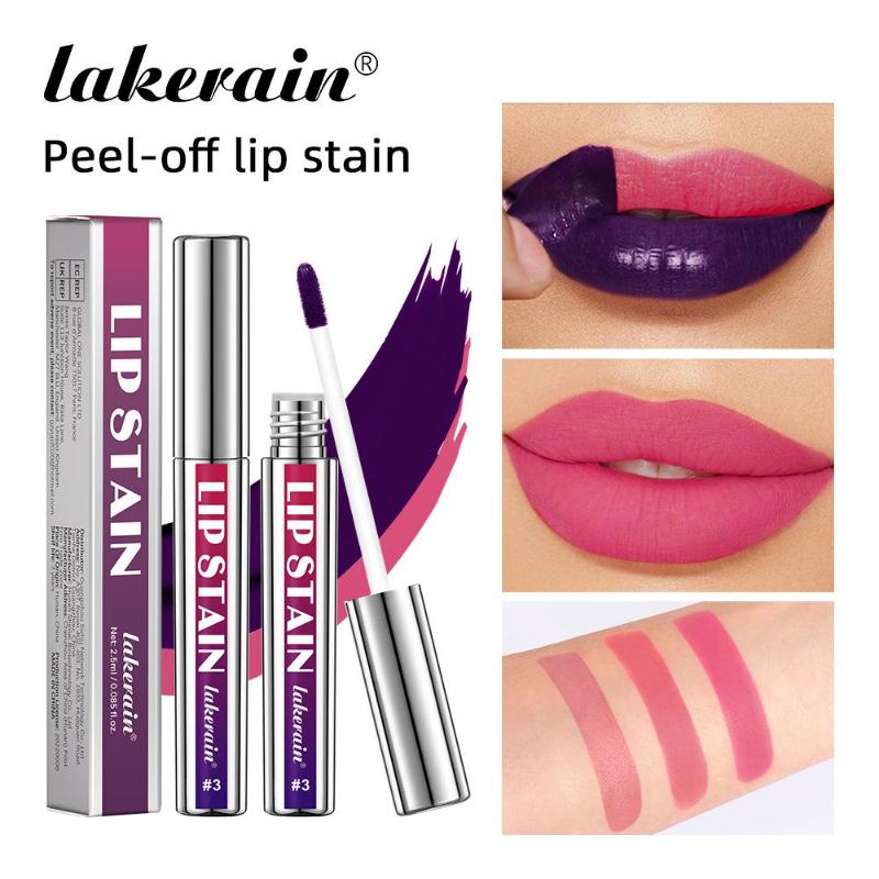 Lucidalabbra Tattoo Peel-Off Tubo Argento Impermeabile Liquido Opaco Tinta Labbra RosaRosato Strappabile Macchia Labbra Non Appiccicoso Asciugatura Rapida Trucco