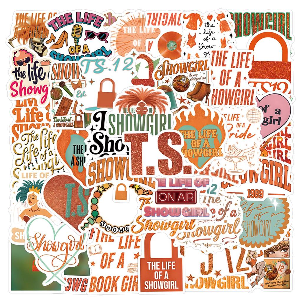 55 Cartoon Showgirl Taylor Stickers: Waterproof Decals for Stationery, Water Bottles, and Laptops