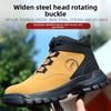 rotating button safety shoes anti smash steel toe work boots industrial construction puncture proof autumn winter work shoes